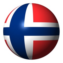 Norway flag sphere isolated on white illustration