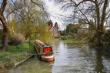 Obraz premium Decrepit Moored Narrowboat