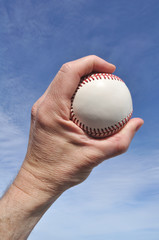 Player Gripping a New Baseball