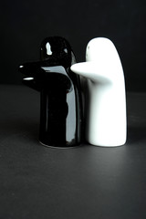 porcelain saltcellar and pepperpot