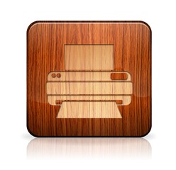 Wooden printer icon