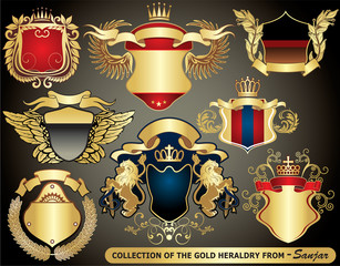 Golden retro shields