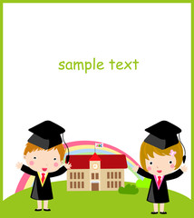 Schoolboy and schoolgirl