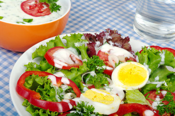 Salad with Yoghurt Dressing
