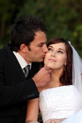 Affectionate Wedding Couple