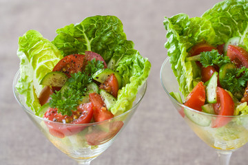 Tomaten, Gurken Salat