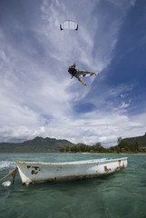 kiter's jump over a boat © ohrim