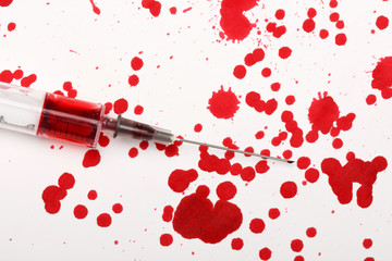 Blood with syringe