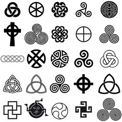 Set of Celtic symbols icons vector. Tattoo design set. © alvaroc