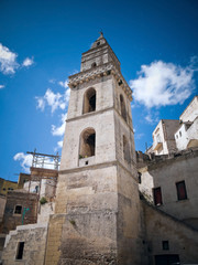 Fototapeta na wymiar Dzwonnica z St Pietro Barisano Kościoła. Matera. Basilicata.