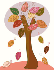 Abstract seasonal autumn tree
