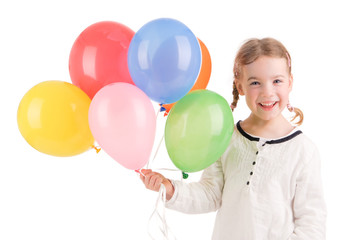 Fototapeta na wymiar Girl with balloons