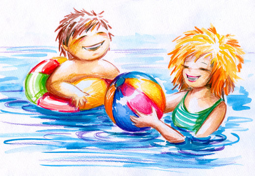 Children in water.