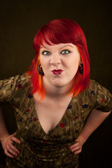 Punky Girl with Red Hair