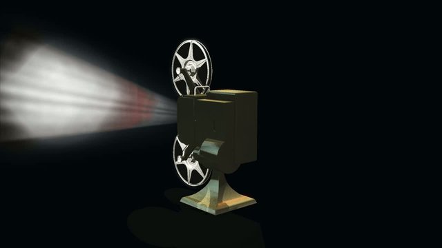 Movie film projector running video