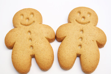 two gingrebread cookies