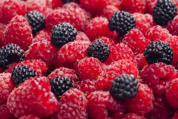raspberries and blackberries
