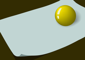 Ball on the sheet of paper