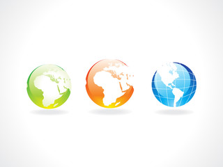 abstract colorful globe set