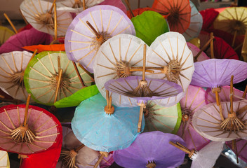 Umbrellas and parasols made of bambus and handmade paper