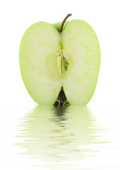 Half of a green apple