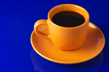 Yellow cup of coffee