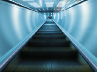 Moving escalator in subway station