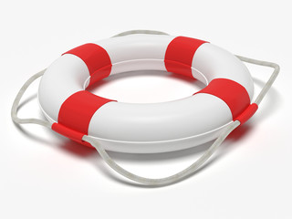 Salvagente su fondo bianco