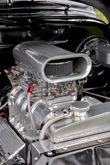 supercharger under the hood of a performance car - 21761143