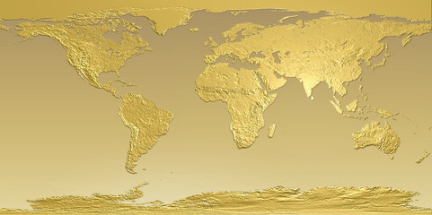 Golden planet earth map © Detelina Petkova