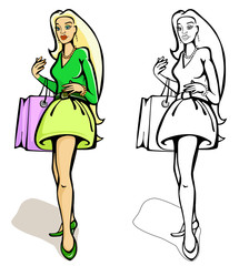 shopping women with a bag