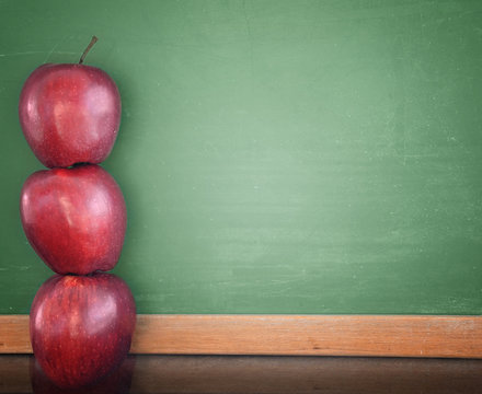 School Education ChalkBoard with Apples