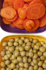 Macro of Vibrant Peas and Carrots