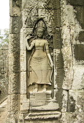 Bas-relief with Apsara at Angkor Wat temple, Cambodia