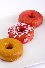 Colorful donut on a plate