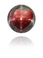 Mirror Ball with Heart Reflection
