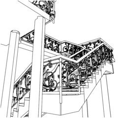Spiral Staircase Vector 09