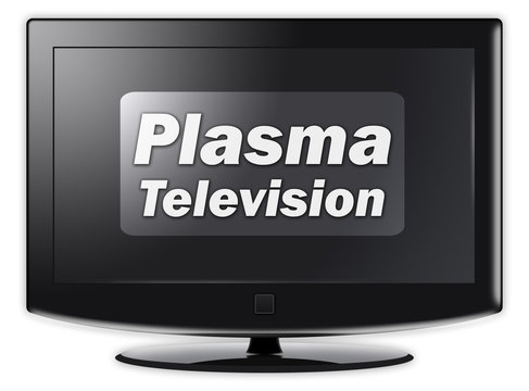 Flatscreen TV with "Plasma Television" wording on screen