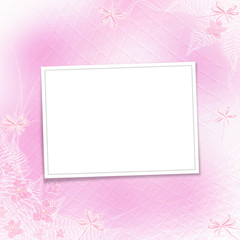 Card for invitation or congratulation with orchids and bow