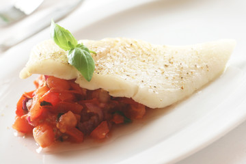 Halibut Fillet with Tomatoes