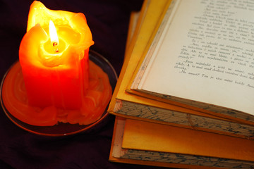 books with candle