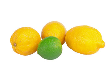 Three lemons and lime