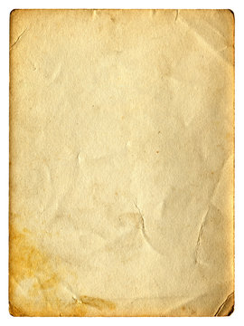 old dirty paper with space for text isolated on the white