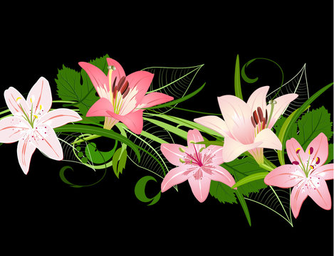 pattern with lilies