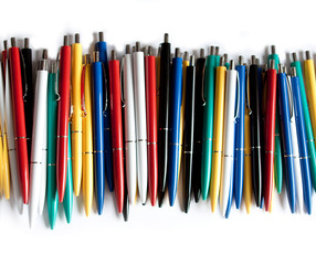Colored pens line