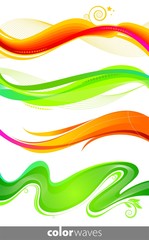 Vector set of colorful waves