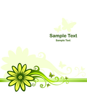 Background with green floral design element