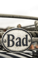 small sign indicating that something is bad