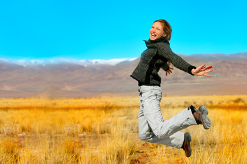 Fototapeta premium jumping girl