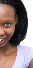 Close-up of a young Afro-american woman